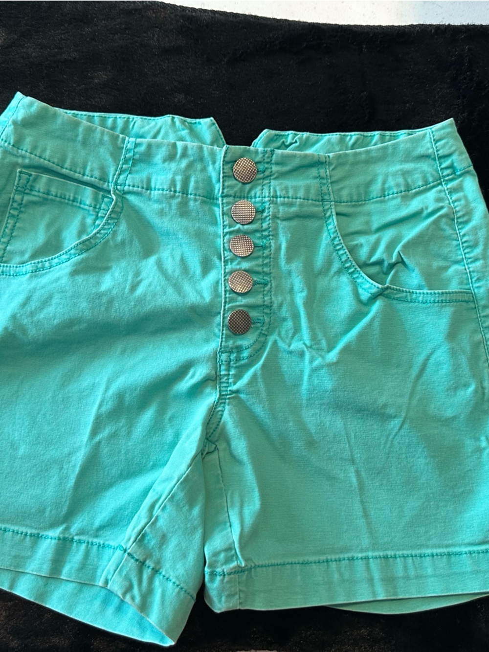 CAbi Turquoise Button-Front Women’s Shorts